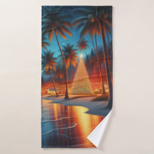 Hawaiian/Tropical Christmas Bath Towel