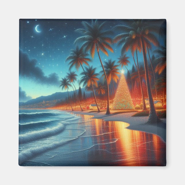 Hawaiian/Tropical Christmas  Magnet (Front)