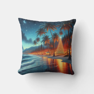 Hawaiian/Tropical Christmas Throw Pillow