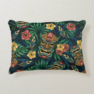 Hawaiian tropical colorful seamless pattern with t accent pillow