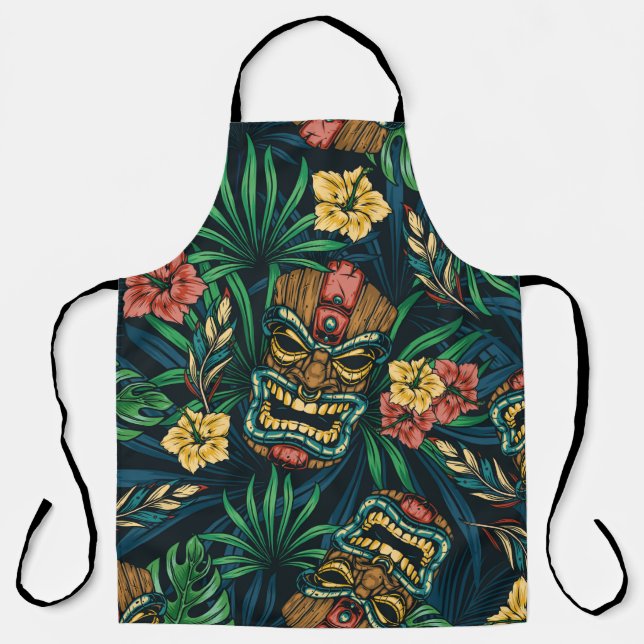 Hawaiian tropical colorful seamless pattern with t apron (Front)
