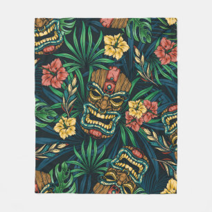 Hawaiian tropical colourful seamless pattern with fleece blanket
