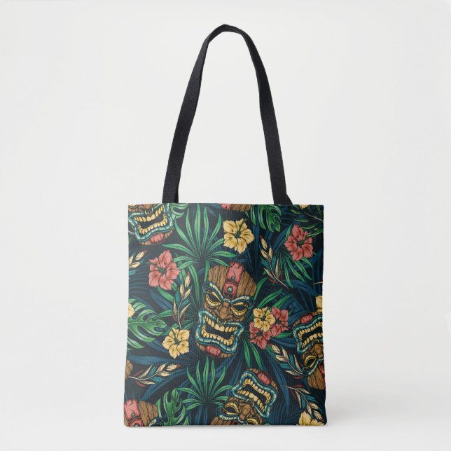 Hawaiian tropical colourful seamless pattern with  tote bag (Front)