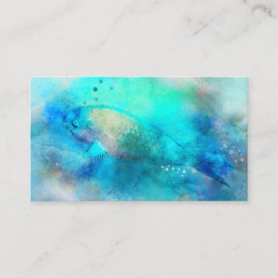Hawaiian Tropical Fish Watercolor - Parrotfish Business Card