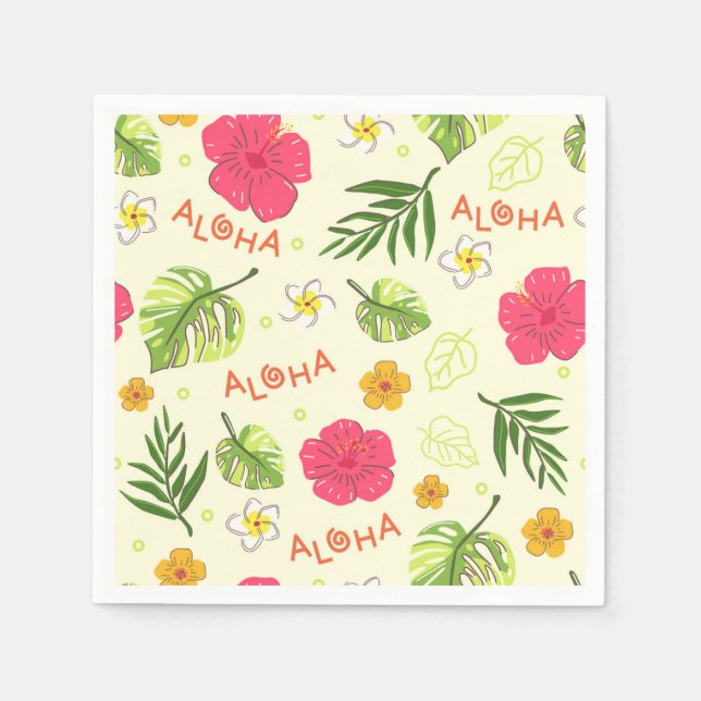 Hawaiian Tropical Floral Napkin (Front)
