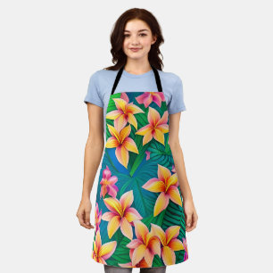 Hawaiian Tropical Flower Pattern Apron