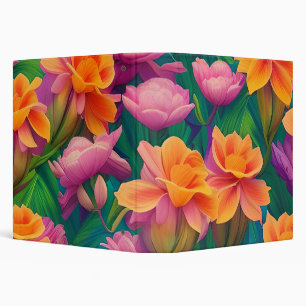 Hawaiian Tropical Flower Pattern Binder