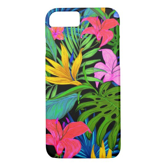 Hawaiian Tropical Flower Pattern Case-Mate iPhone Case | Zazzle.ca