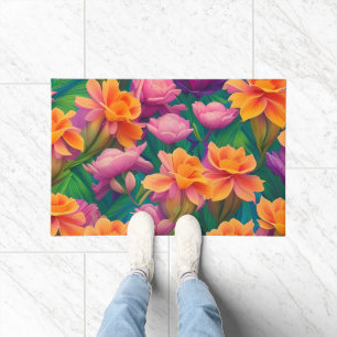 Hawaiian Tropical Flower Pattern Doormat