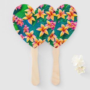 Hawaiian Tropical Flower Pattern  Hand Fan
