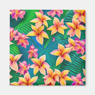 Hawaiian Tropical Flower Pattern  Magnet