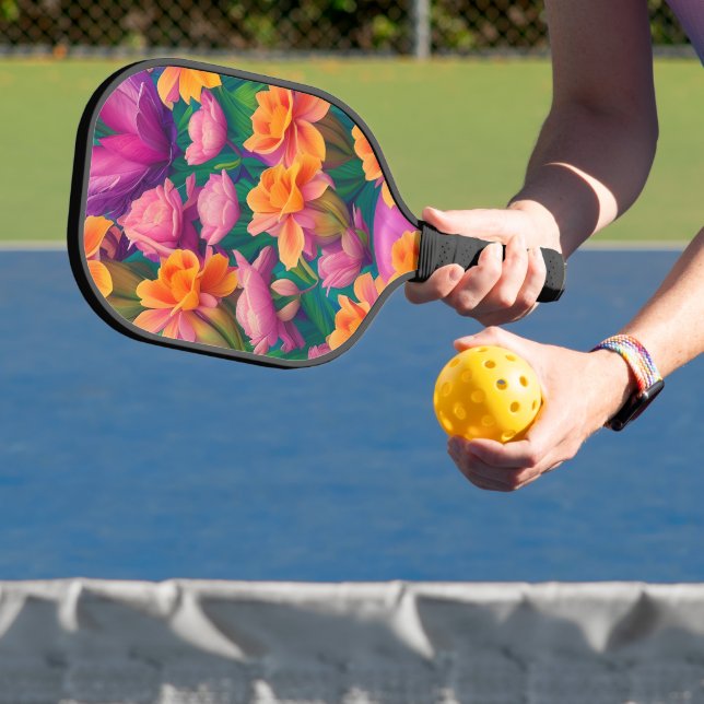 Hawaiian Tropical Flower Pattern  Pickleball Paddle (Insitu)