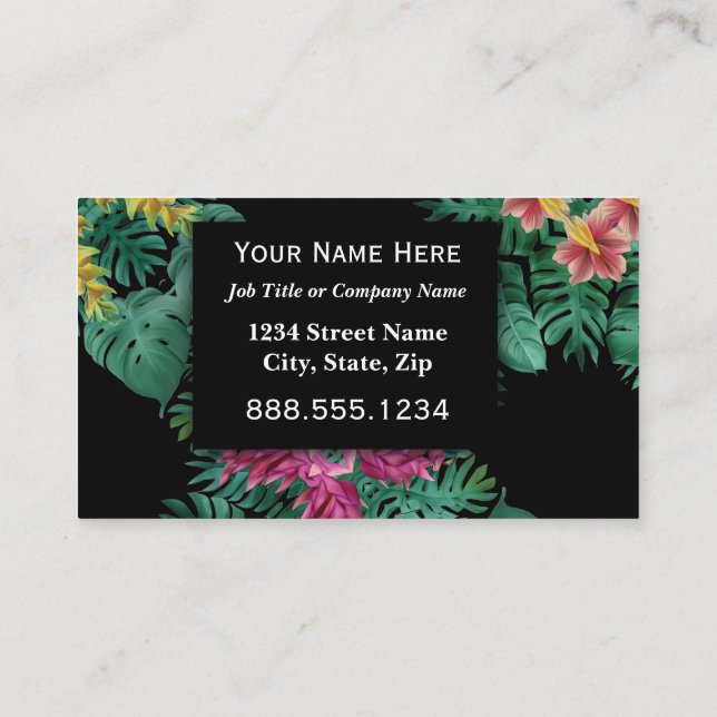 Hawaiian Tropical Flowers Professional Executive   Business Card (Back)
