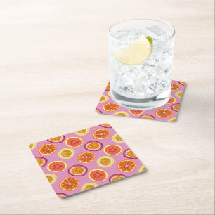 Hawaiian Tropical Fruit Pattern Coaster Pink