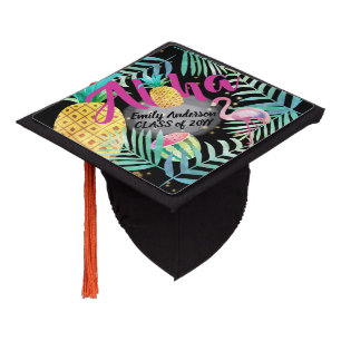 Hawaiian Tropical Graduation Cap Topper Customized