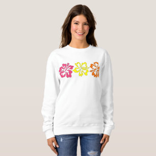 Hawaiian Tropical Hibiscus Flowers Floral Print Sweatshirt