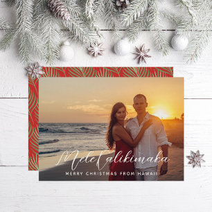Hawaiian Tropical Holiday Palm Christmas Photo Card