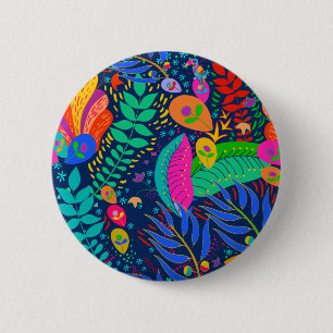Hawaiian Tropical Jungle 2 Inch Round Button