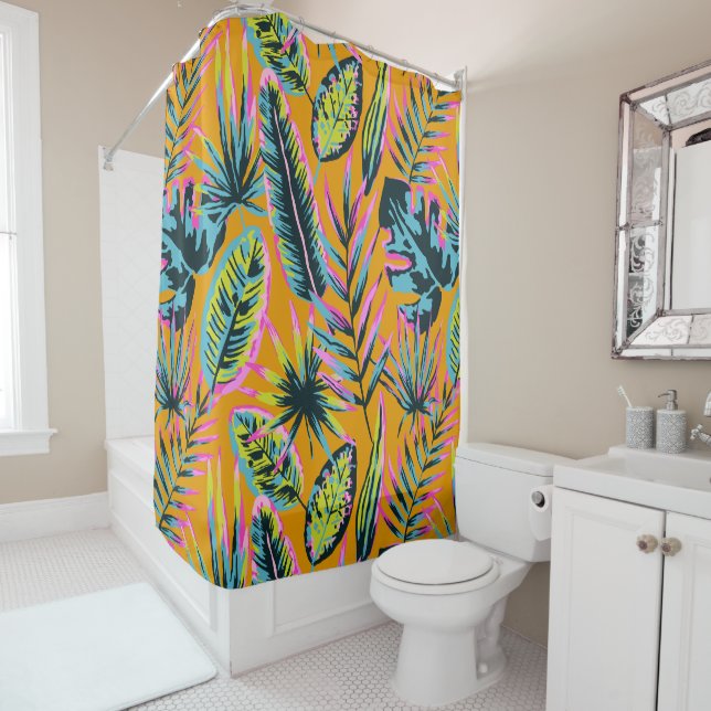 Hawaiian Tropical Leaves And Plants Print Pattern (In Situ)