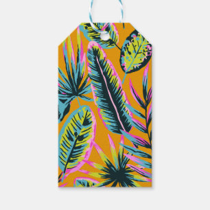 Hawaiian Tropical Leaves And Plants Print Pattern Gift Tags