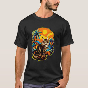 Hawaiian Tropical Maine Coon Cat Mom Dad Gift Anim T-Shirt