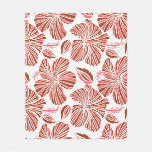 Hawaiian tropical natural floral in brown colors. fleece blanket