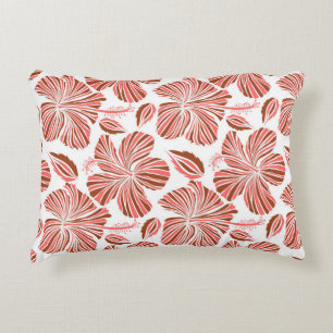 Hawaiian tropical natural floral in brown colours. accent pillow