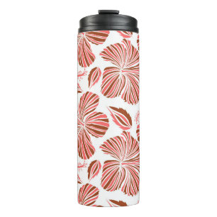 Hawaiian tropical natural floral in brown colours. thermal tumbler