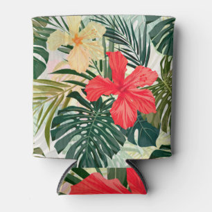Hawaiian tropical plants, colourful flowers. can cooler