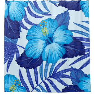 Hawaiian tropical plants, hibiscus pattern.