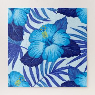 Hawaiian tropical plants, hibiscus pattern. jigsaw puzzle