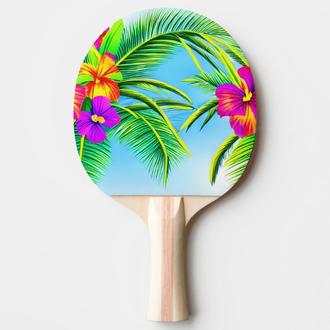 Hawaiian Tropical Seamless Pattern Ping Pong Paddle (Front)