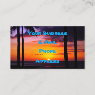 Hawaiian Tropical Sunset Paradise Business Card