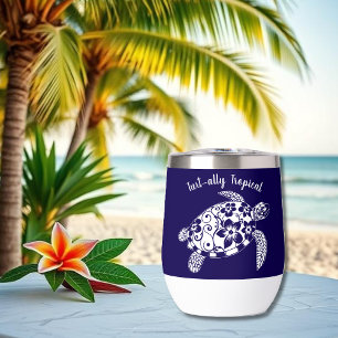 Hawaiian Turtle-Fisherman Aesthetic-Dark Blue