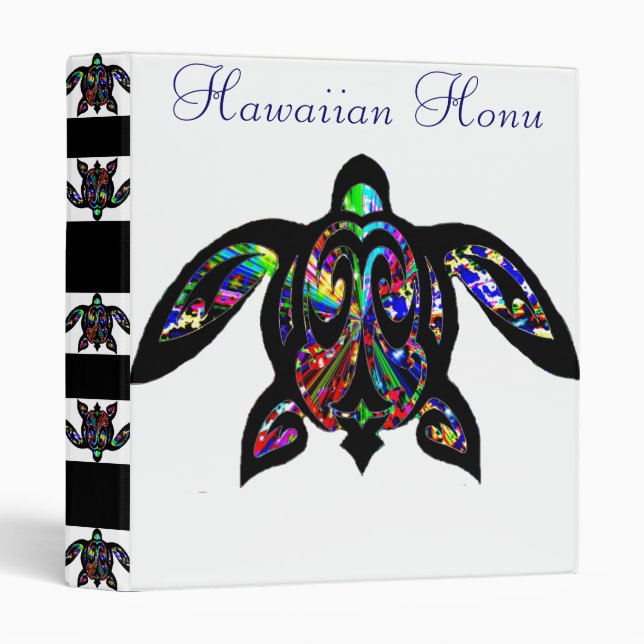 Hawaiian Turtle Honu Print Binder (Front/Spine)