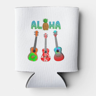 Hawaiian Ukulele Aloha Hawaii Can Cooler