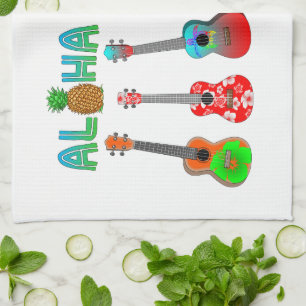 Hawaiian Ukulele Aloha Hawaii Kitchen Towel