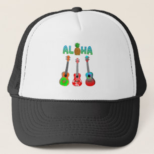 Hawaiian Ukulele Aloha Hawaii Trucker Hat
