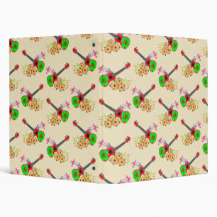 Hawaiian Ukulele Hibiscus Flowers Binder
