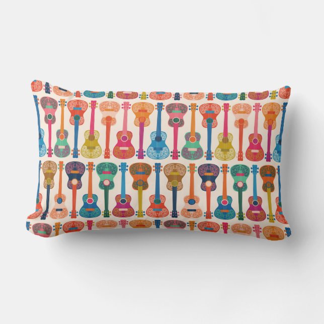 Hawaiian ukulele lumbar pillow (Front)