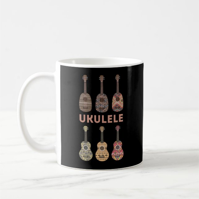 Hawaiian Ukulele Types of Musical Instruments Coffee Mug (Left)