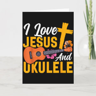 Hawaiian Ukulele Uke Jesus Faith Christian I Love  Card