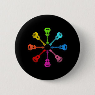 Hawaiian Ukulele Uke Rainbow Ukulele 2 Inch Round Button