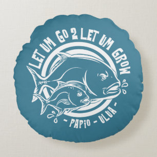 Hawaiian Ulua papio trevally Round Pillow