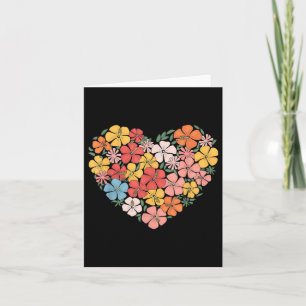 Hawaiian Valentines Day Hibiscus Flower Heart Trop Card