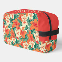 Hawaiian vibe colourful tropical flowers pattern