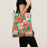 Hawaiian vibe colourful tropical flowers tote bag<br><div class="desc">Hawaiian vibe,  aesthetic,  colourful tropical flowers in a seamless pattern.</div>