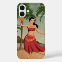 Hawaiian Vintage Hula Girl Distressed Postcard