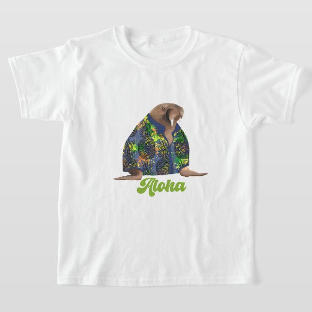 Hawaiian Walrus - Aloha  T-Shirt (Laydown)