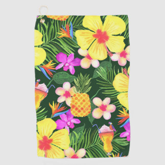 Hawaiian Watercolor Golf Towel